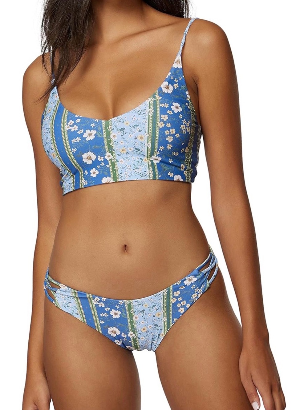 O'Neill Blue Floral Strappy Bikini Set